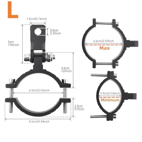 Windance 2pcs Light Bar Mount Bracket Front Fork Fog Light Spotlight - Large