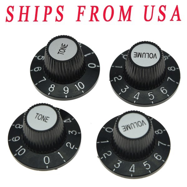 KAISH 4x Silver Guitar Witch Hat Knobs Fits Les Paul Epiphone SG