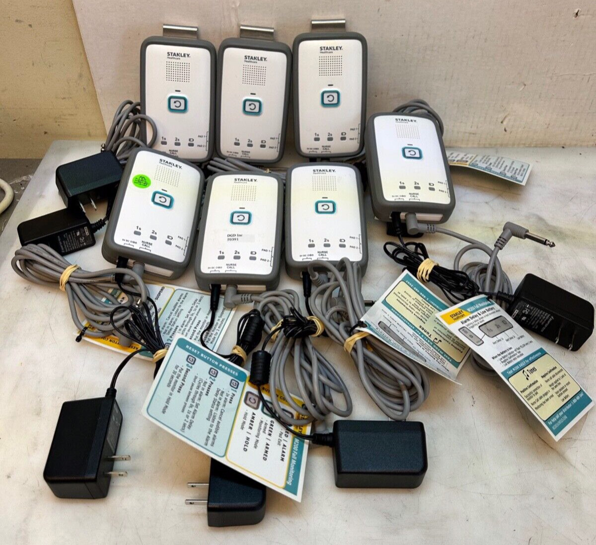 Lot Of 7 Stanley Health M200 Fall Monitor Alarms T0391