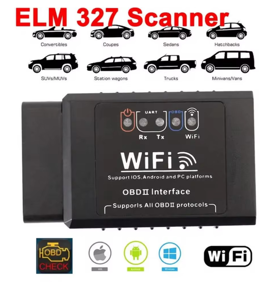 WIFI ELM327 V1.5 OBD2 Scanner Car Diagnostic Code Reader Tool for iOS Android
