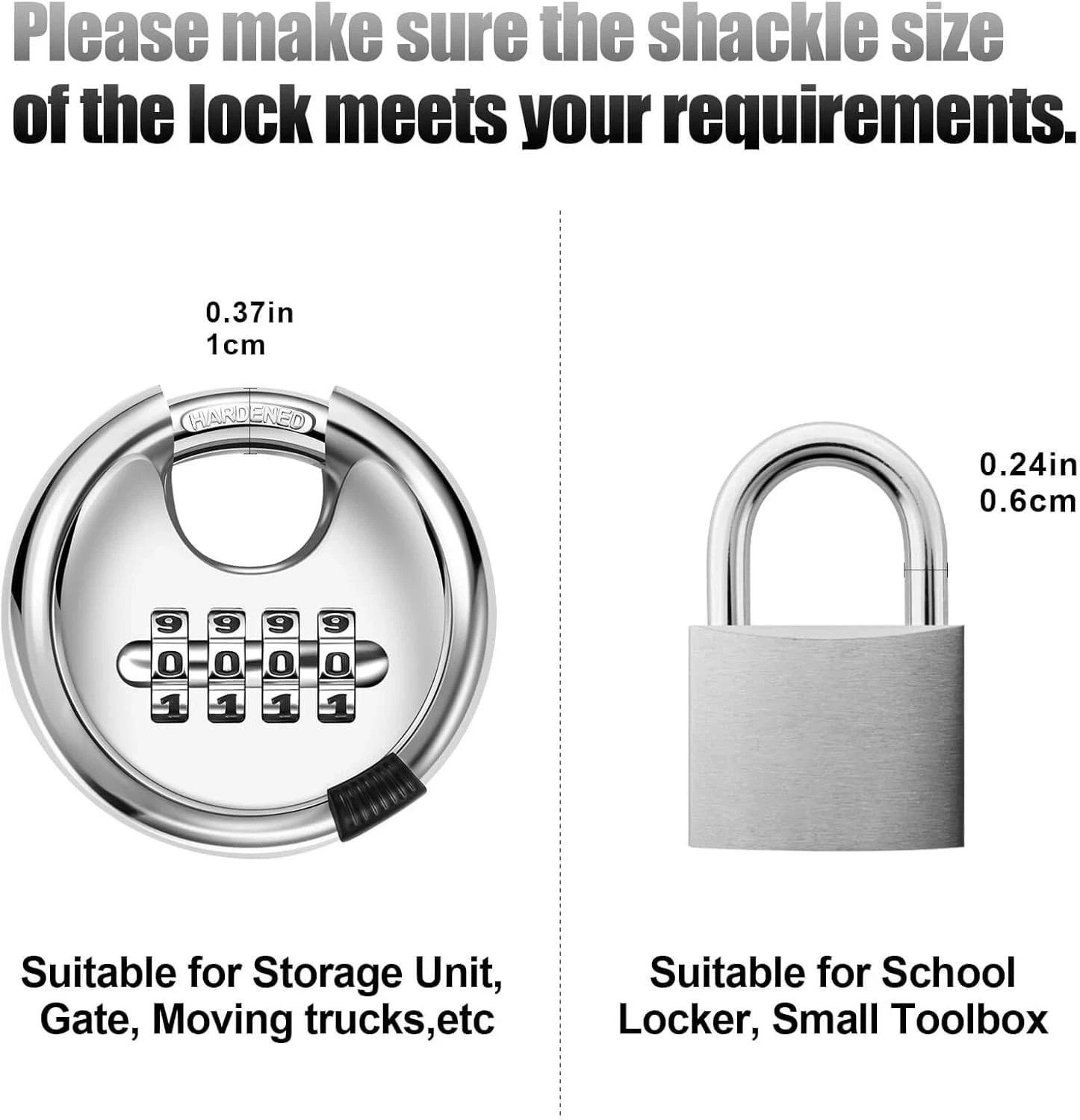 round Combination Lock, Uncuttable Combination Disc Padlock, 3/8 Inch ...