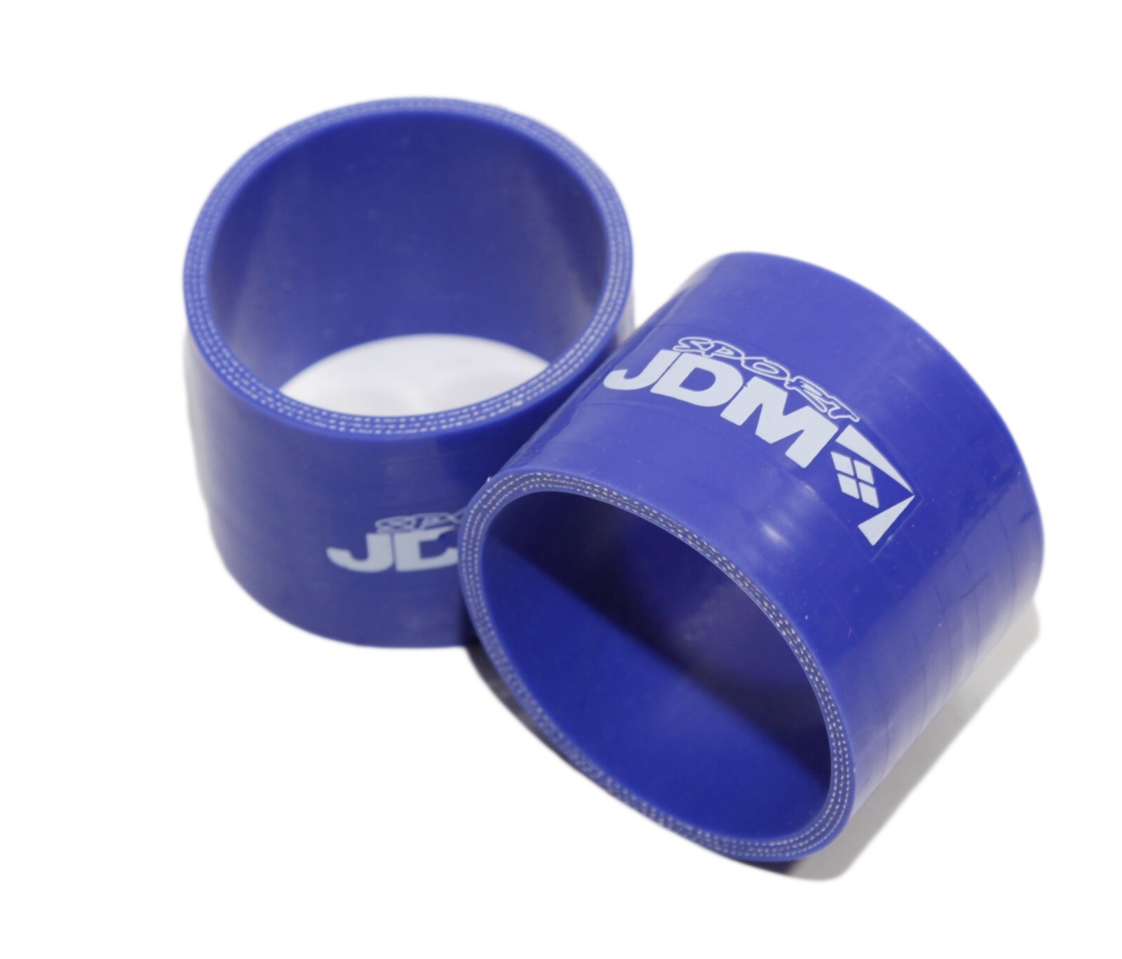 2Pieces COMBO BLUE 4PLY Short 2" Height Straight 2.5"-2.5"ID Silicone