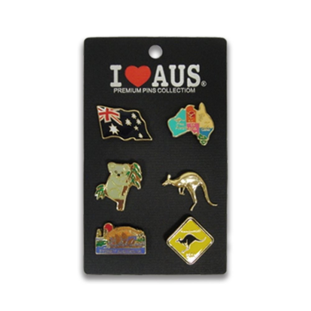 Classic Australian Assorted Hat Pins - 6 Pack