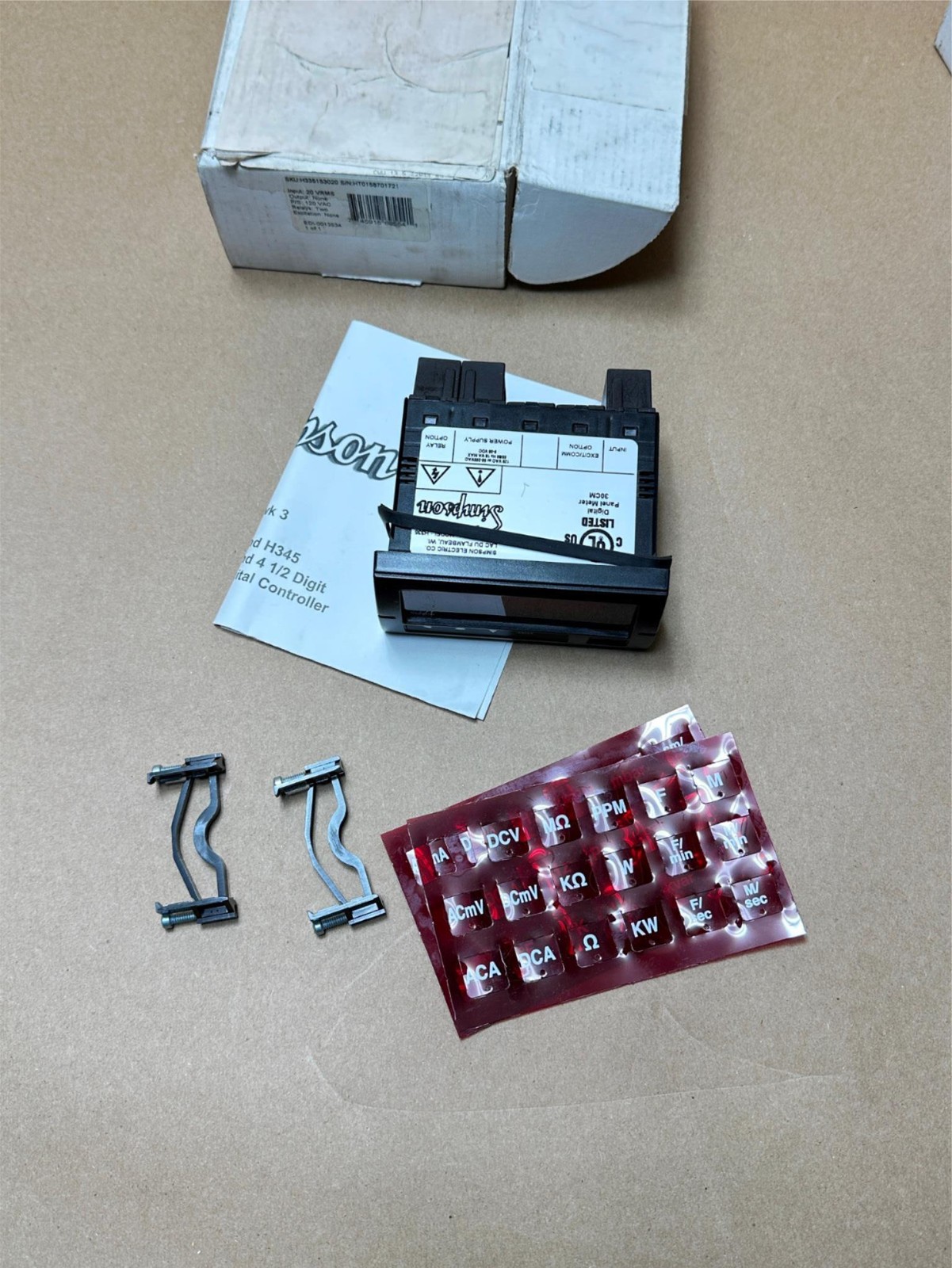 Simpson Panel Meter H335153020 Input:20 VRMS 120Vac