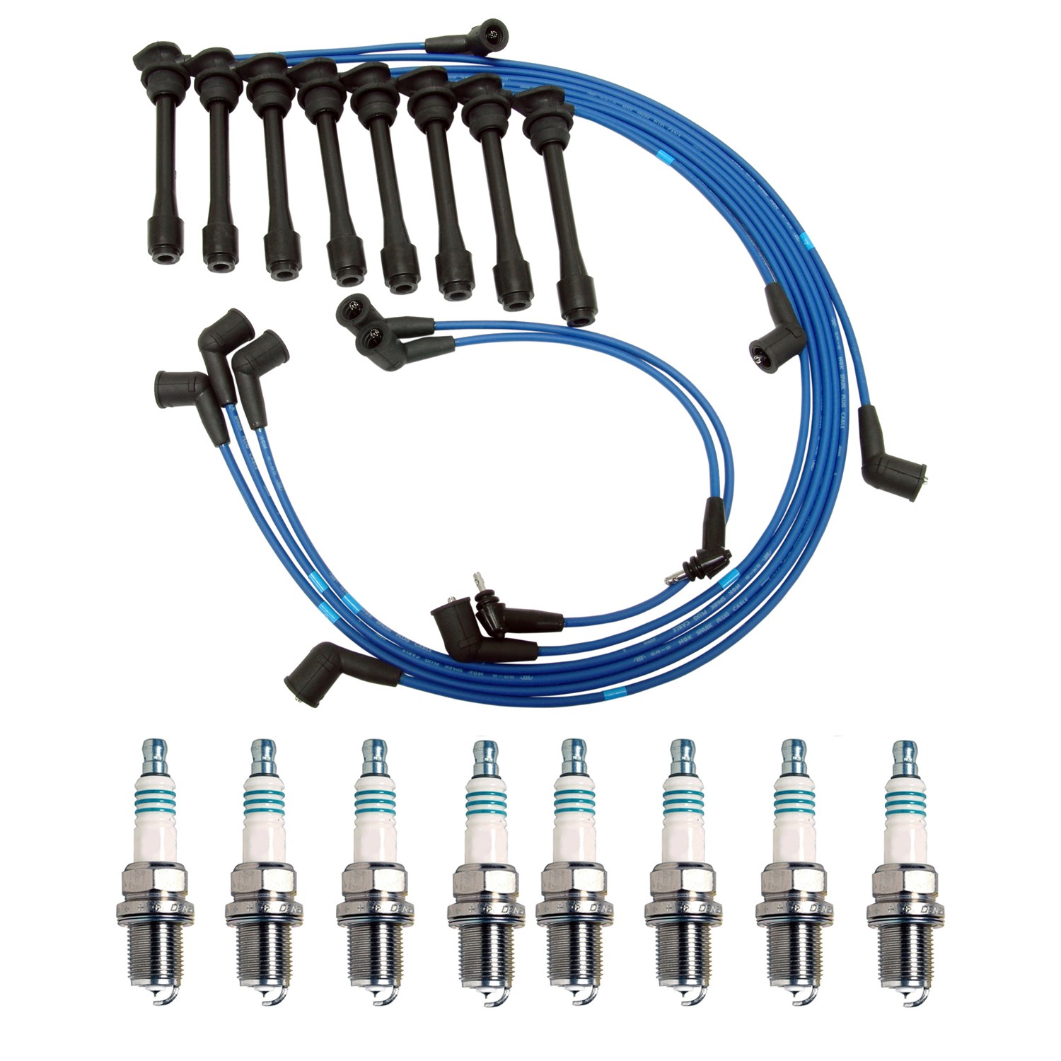 NGK 5mm Wire Set 8 Denso Iridium Spark Plug Kit For Lexus LS400 SC400 4.0L V8