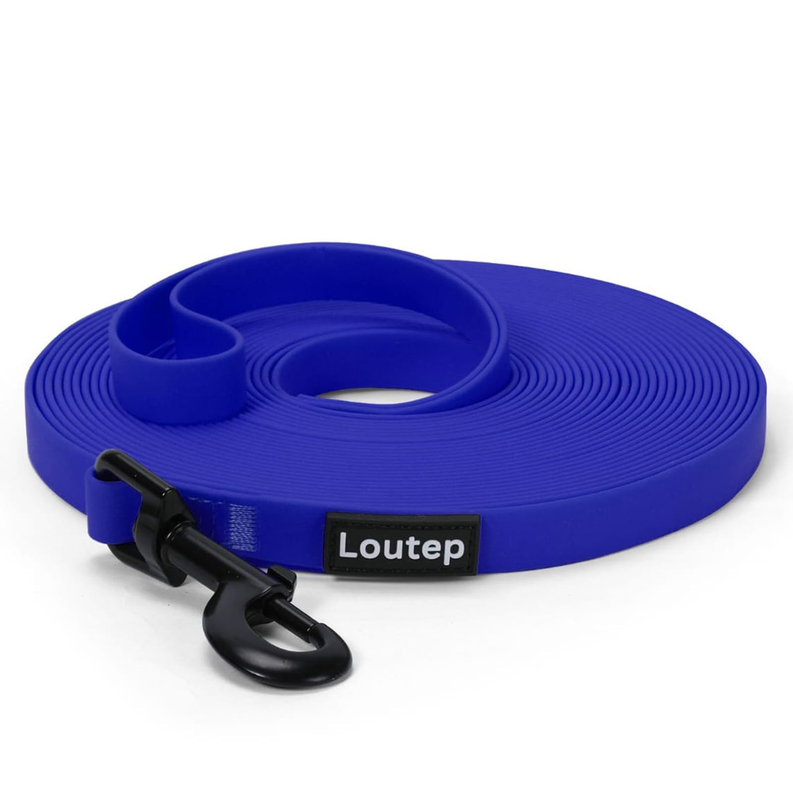 Loutep Waterproof Dog Leash 10ft, 16ft, 30ft, 50ft PVC Recall Blue