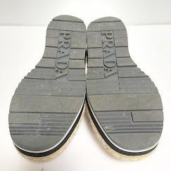Prada Wedge Sandals White Beige Women's Size EU36.5/US6.5