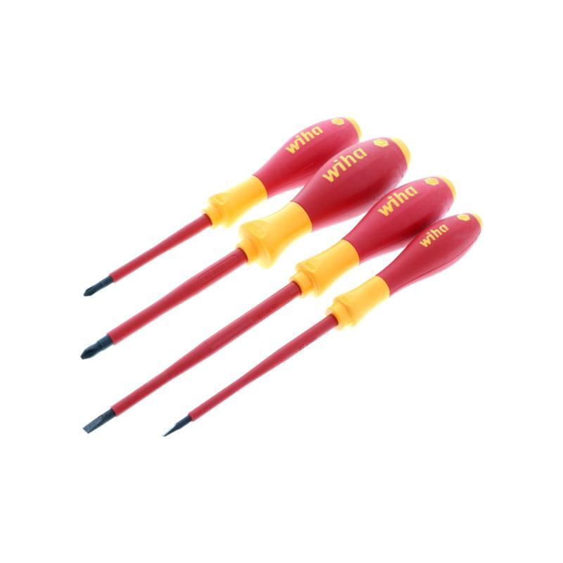 Wiha Tools 32090 Slotted/Phillips Insulated Screwdriver Set 4 Pcs