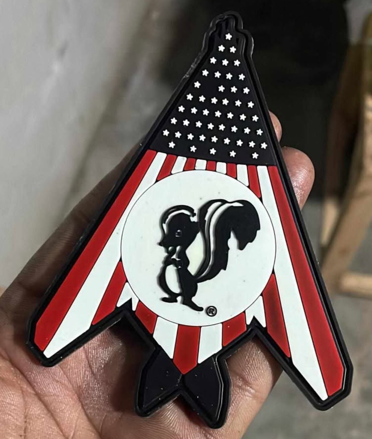 Skunk Works® F-117 Nighthawk Patch, 5 inch, PVC, Hook and Loop Backing