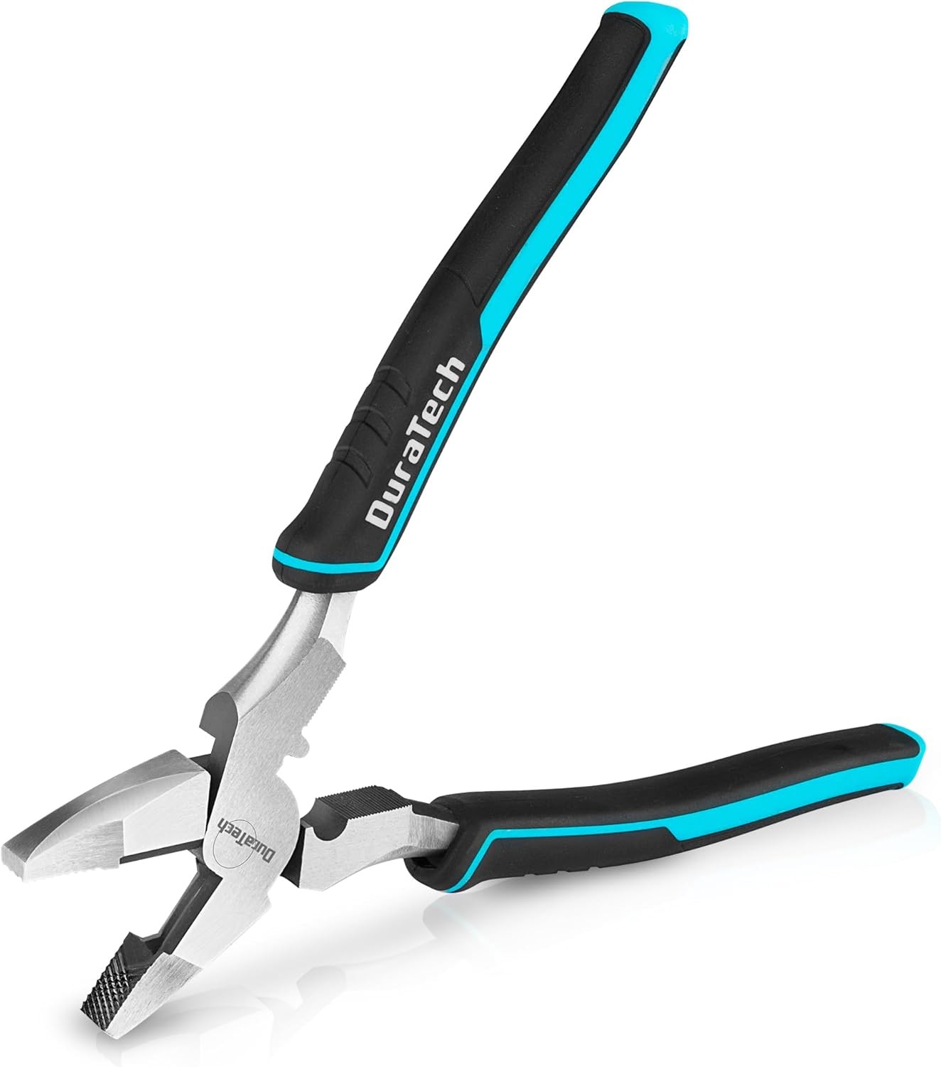 DURATECH 9.5 INCH Heavy Duty Lineman Pliers, High Leverage Side Cutters, Wire To