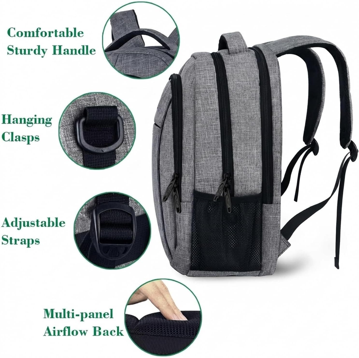 15.6 Inch Laptop Backpack Antitheft Travel Business Computer Bag Water Resistant