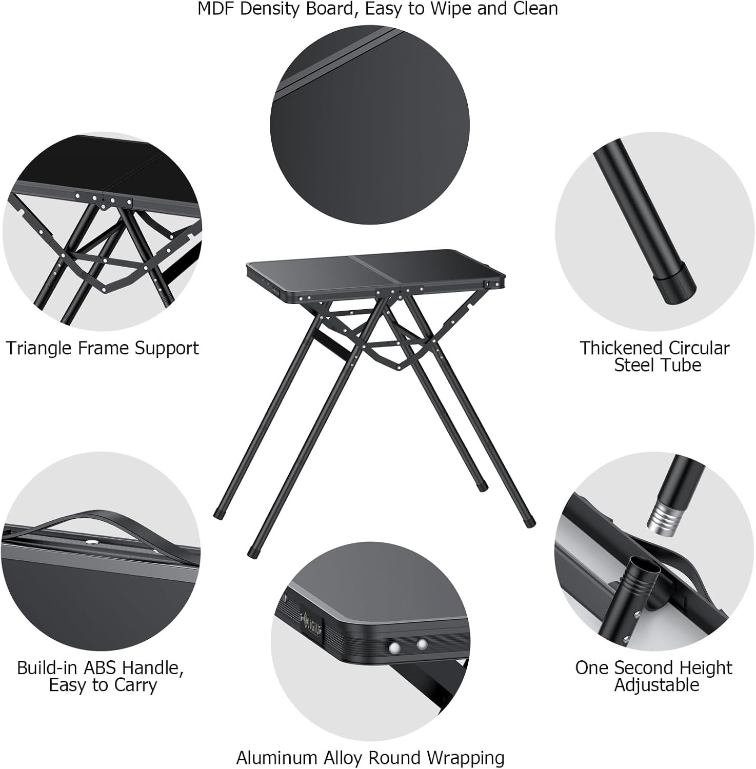 Folding Table W/ Metal Mesh Desktop Grill Table Camping Table W/ Carry Handle