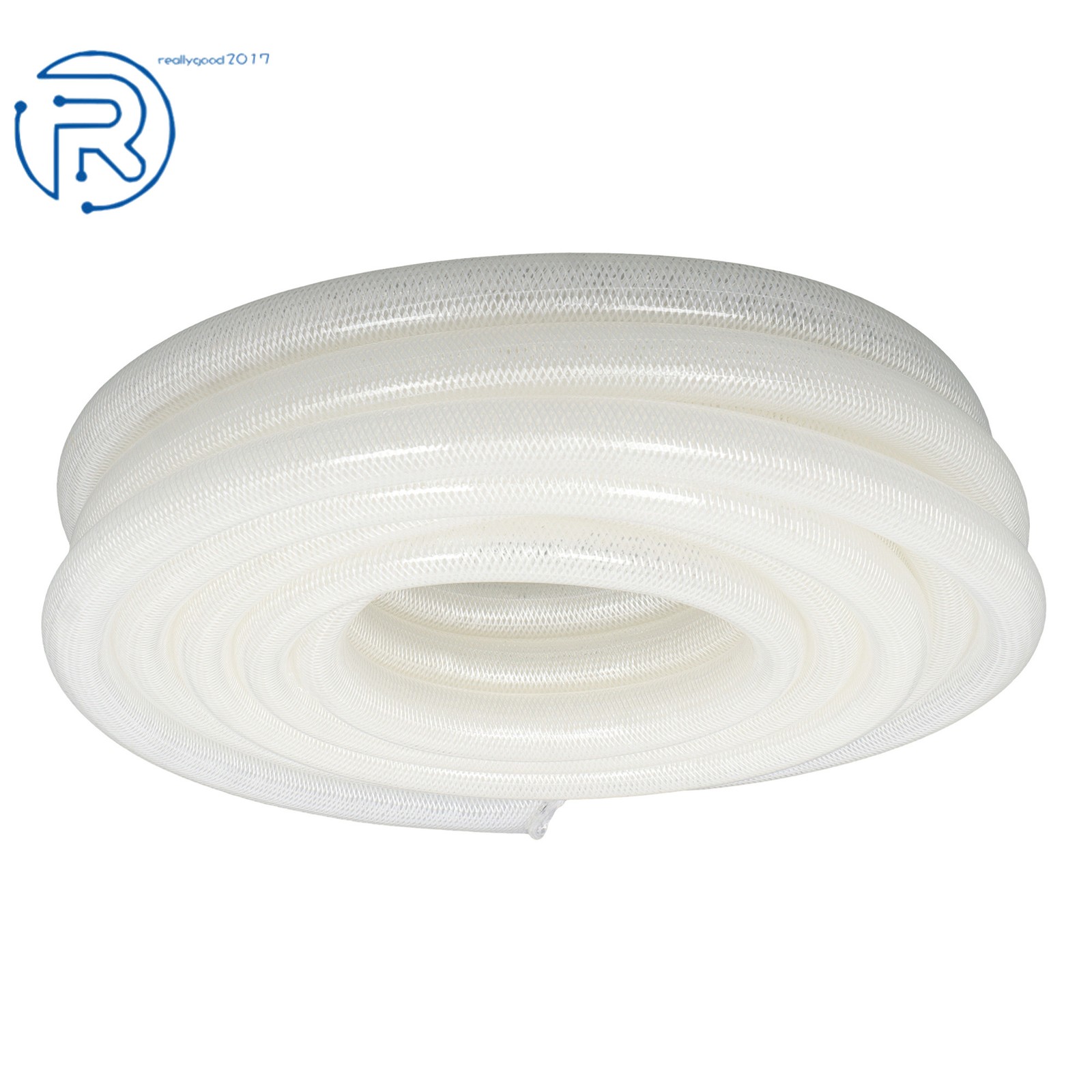 1" ID 50 ft Heavy Duty Braided Clear Plastic Vinyl Tubing PVC Tube Hose 10Bar
