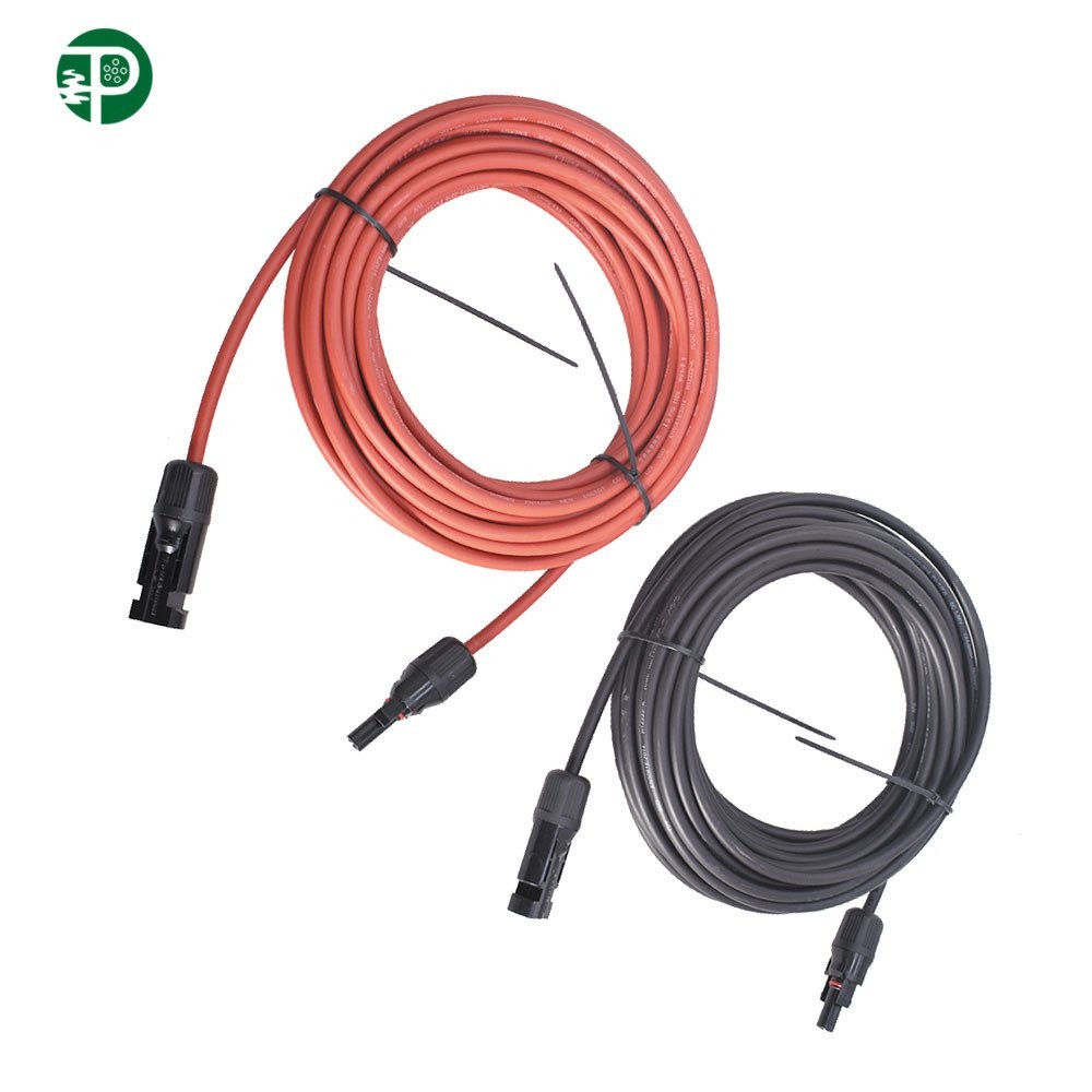 New 12 AWG 20 FT Black + Red Solar Panel Extension Cable Wire Connector