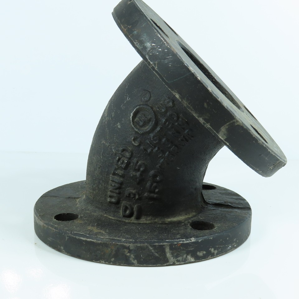 United 3" Flat Face 45 Degree Elbow Class 150 Ductile Iron Flanged Fitting