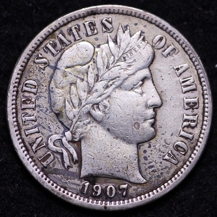1907 Barber Dime CHOICE XF FREE SHIPPING E583 GCR
