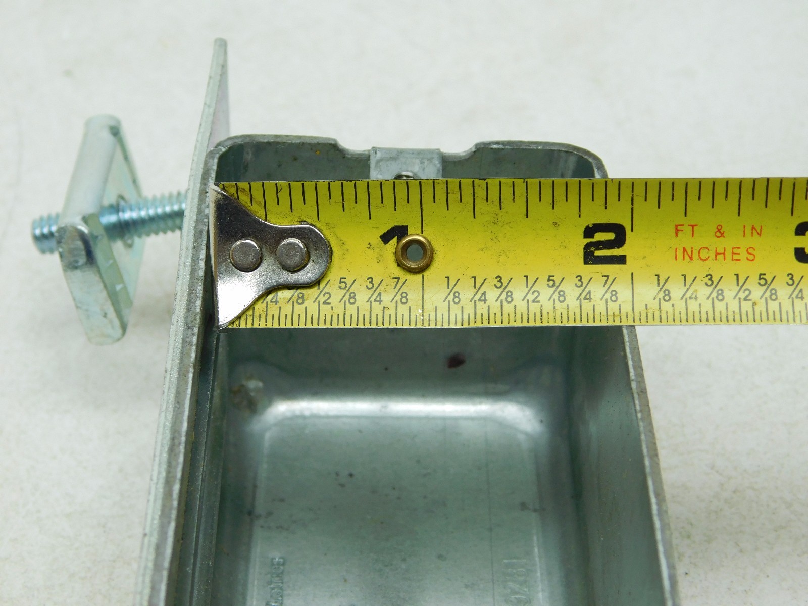 (1) NEW Outlet Box Bolt Down with Hardware - EF40 Electro Galvanized Clamp PO