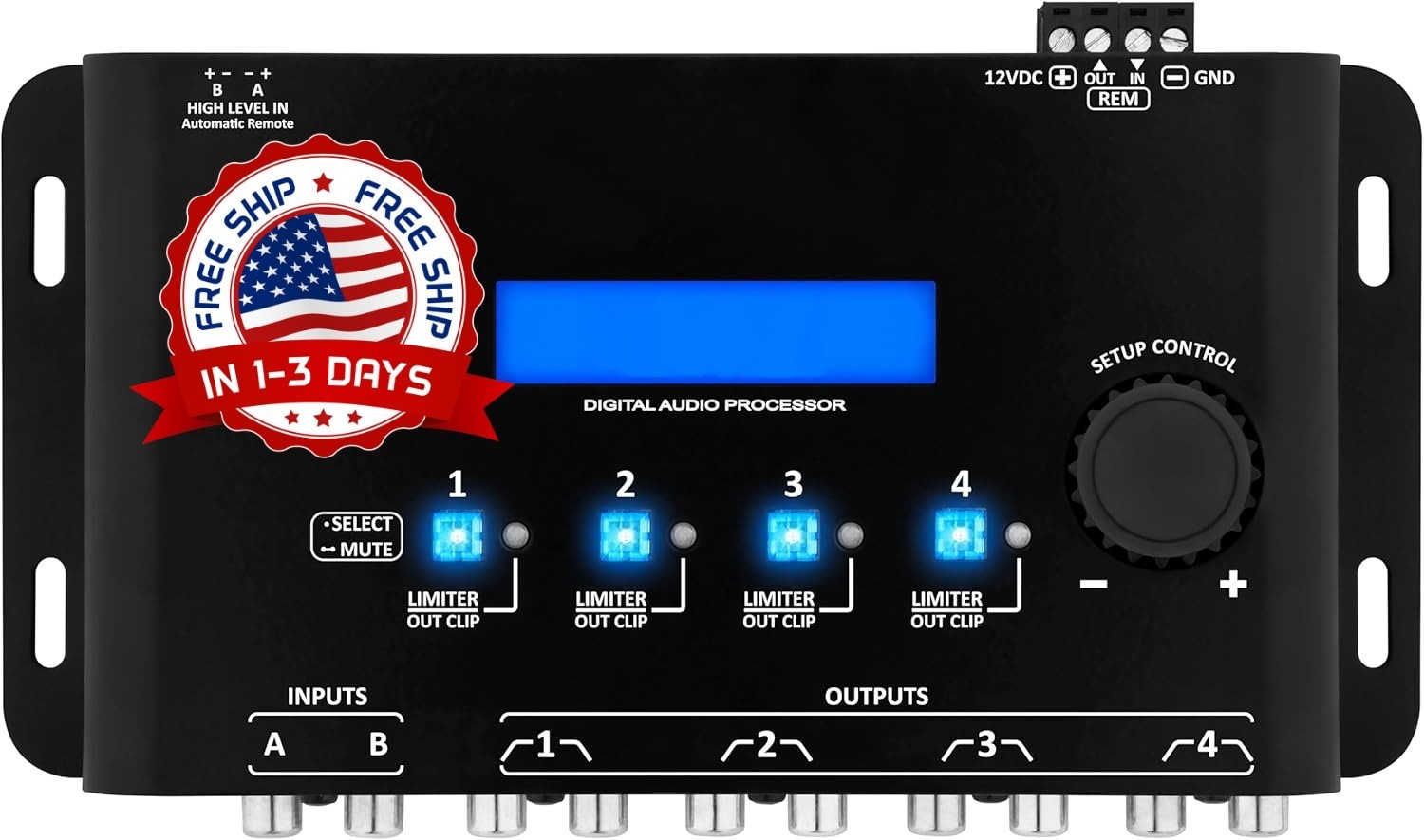 Procesador y ecualizador de señal digital completo de crossover, auxiliar NEW US