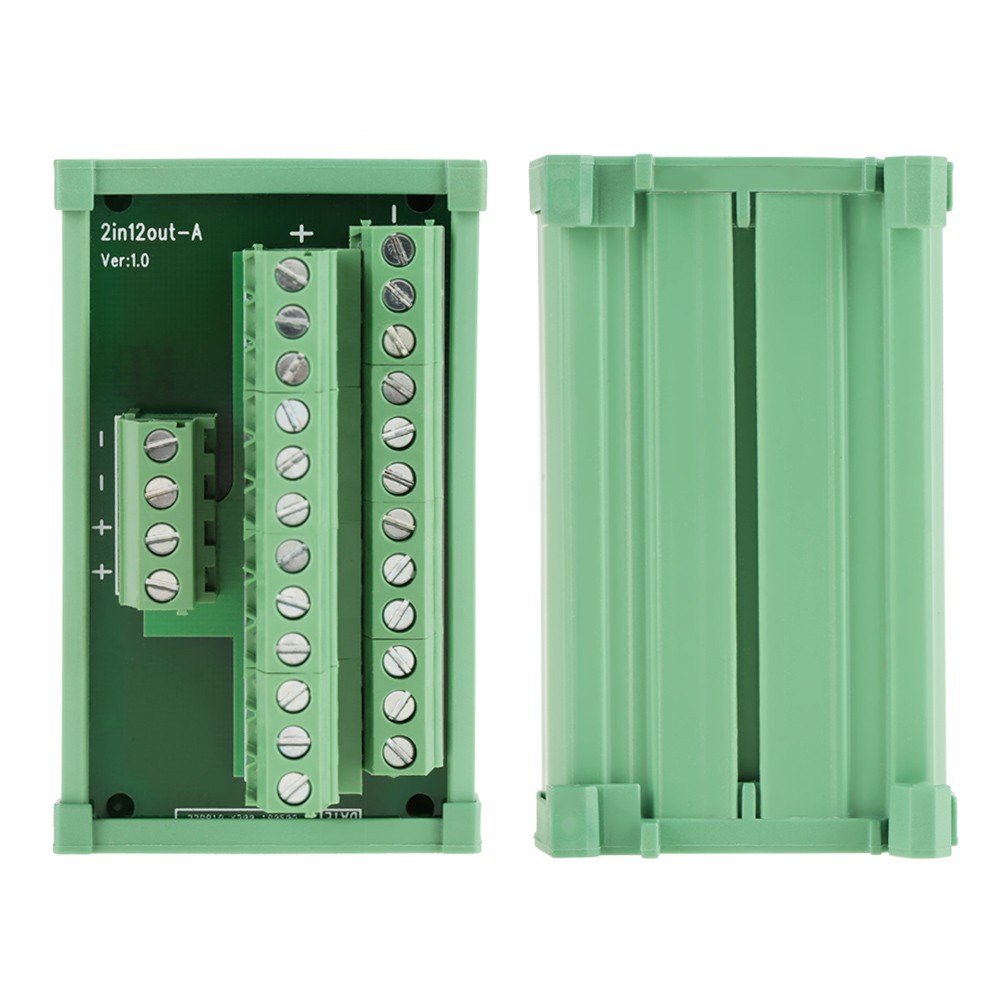 12 Position Power Distribution DIN Rail Mount Interface Module Board