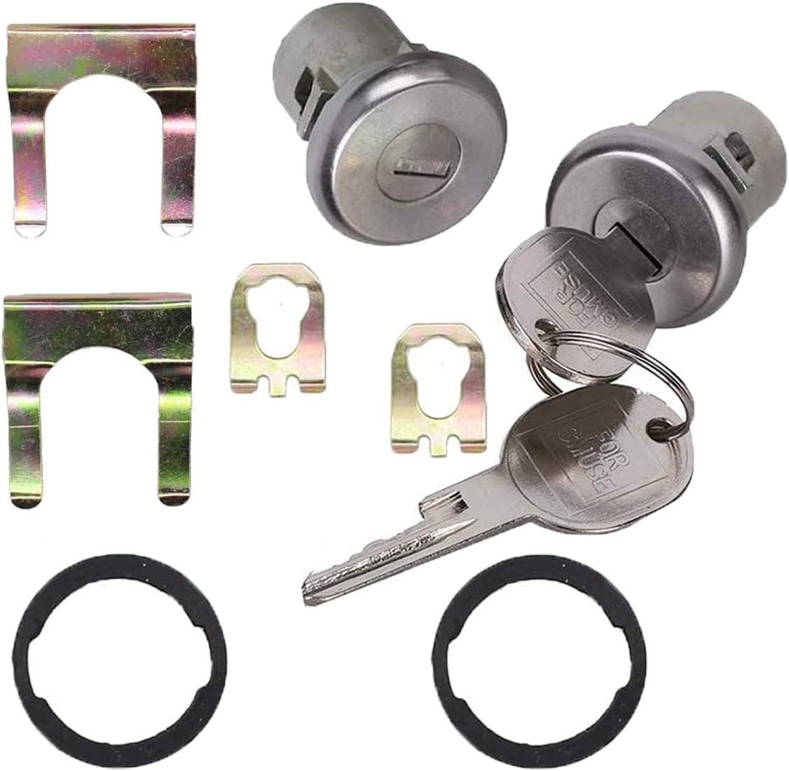 2PCS Door Lock Cylinder Set Front Left/Right,Compatible with Chevrolet Truck C10