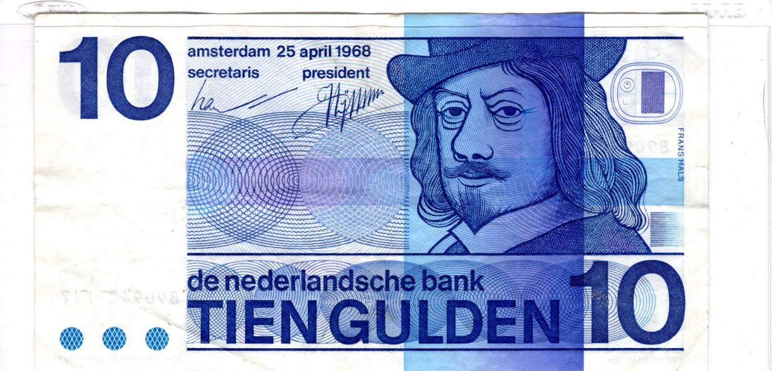 Netherlands 10 Gulden 1968 Circulated Banknote as pictured 8909427717