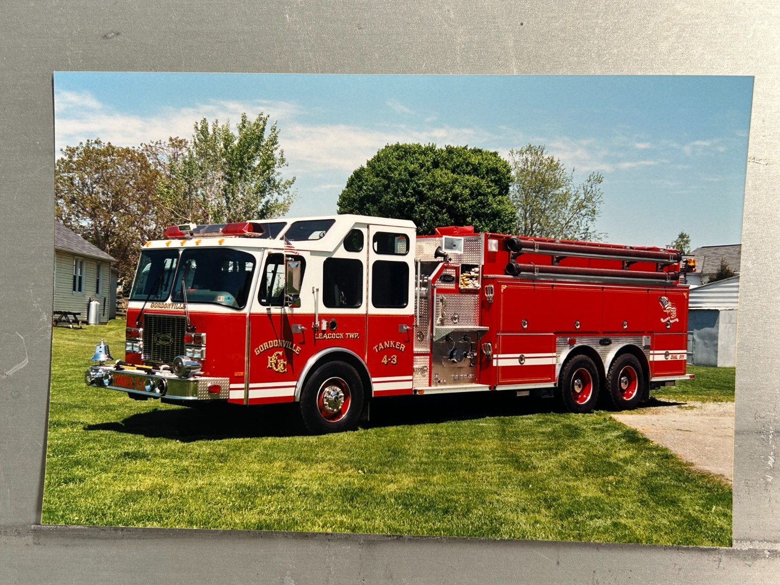 Gordonville PA 1997 Emergency One pumper tanker Fire Apparatus Print A66