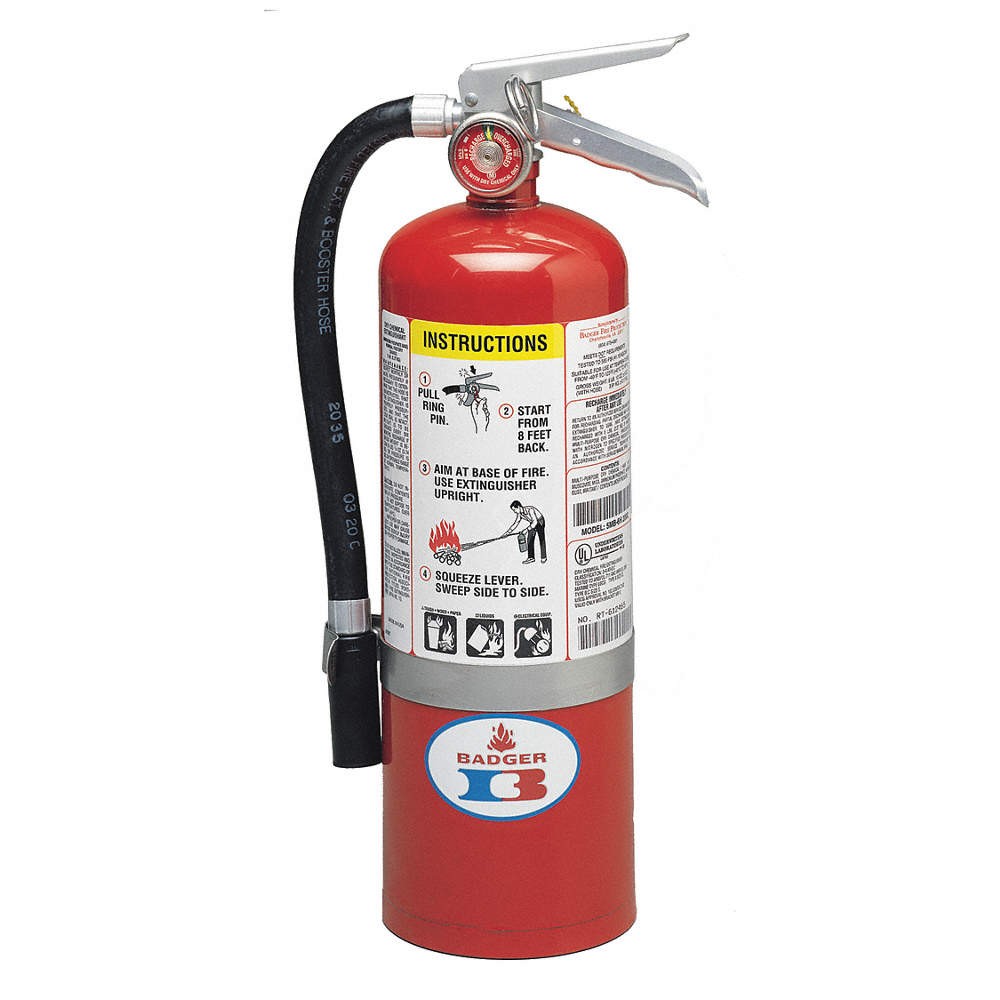 BADGER 5MB-6HB Fire Extinguisher,Steel,Red,ABC 36MA28