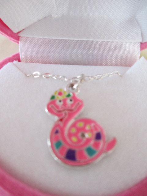 SNAKE ~FELT TRINKET BOX & MATCHING NECKLACE