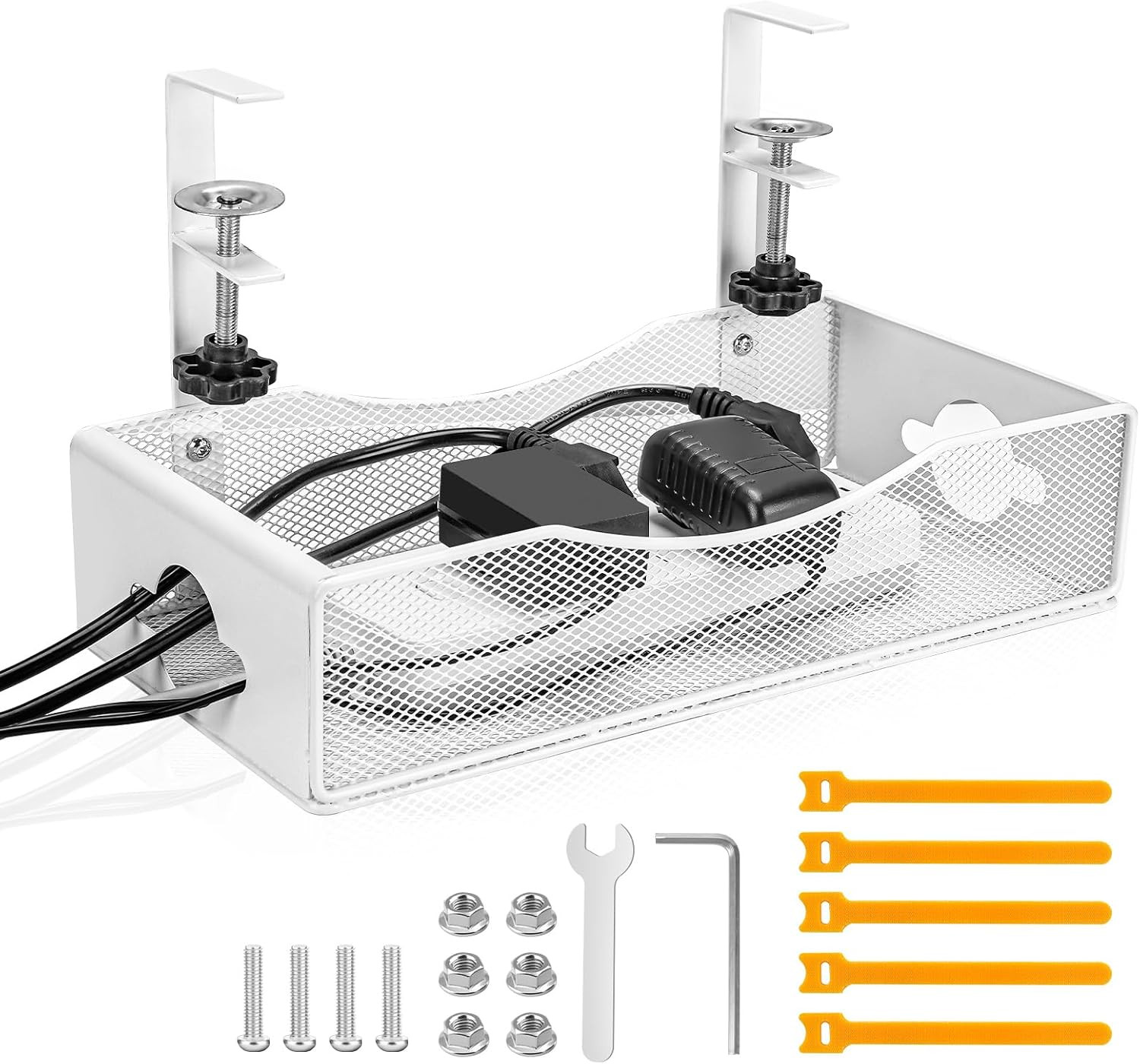 Extra Wide under Desk Cable Management - No Drill Installation Cable Management