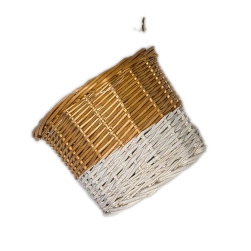 Wicker Planter Basket 5” White  Farmhouse Rustic Indoor Planter Basket