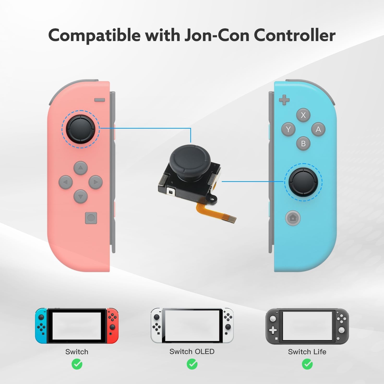 TMR Hall Effect Joystick Replacement for Switch JoyCon [2 Pack] | Precision T...