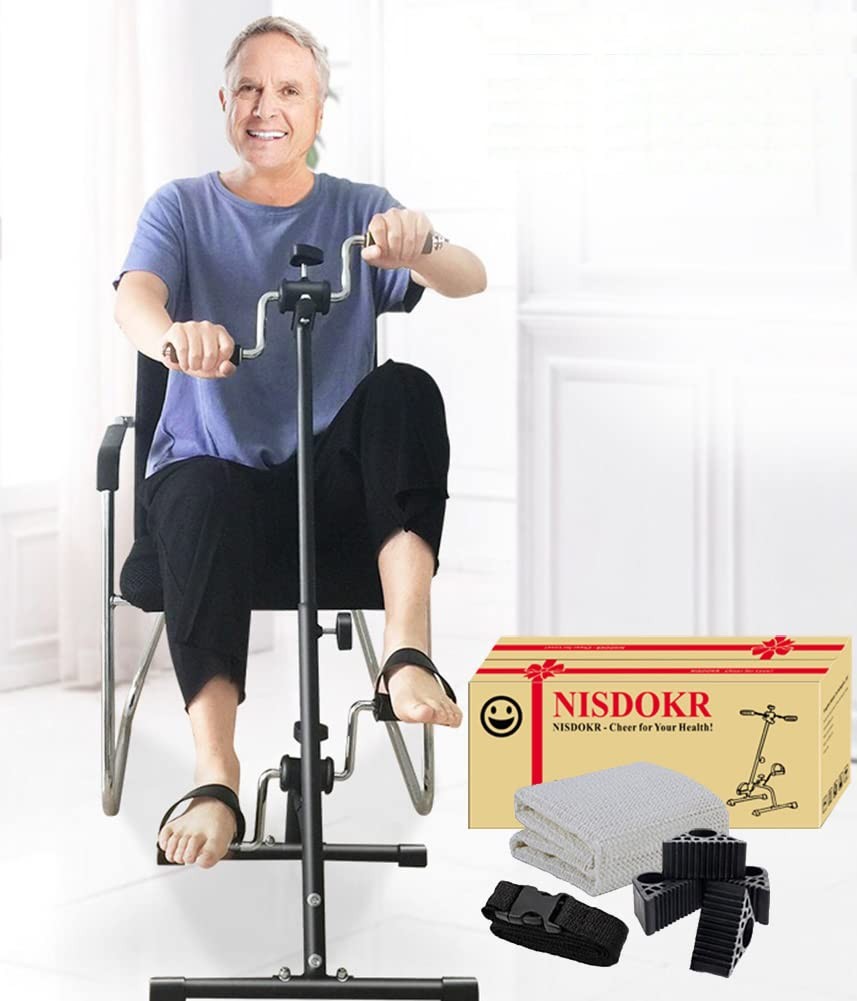 Pedal Exerciser Bike Hand Arm Leg and Knee Peddler Adjustable Fitness Equipme...