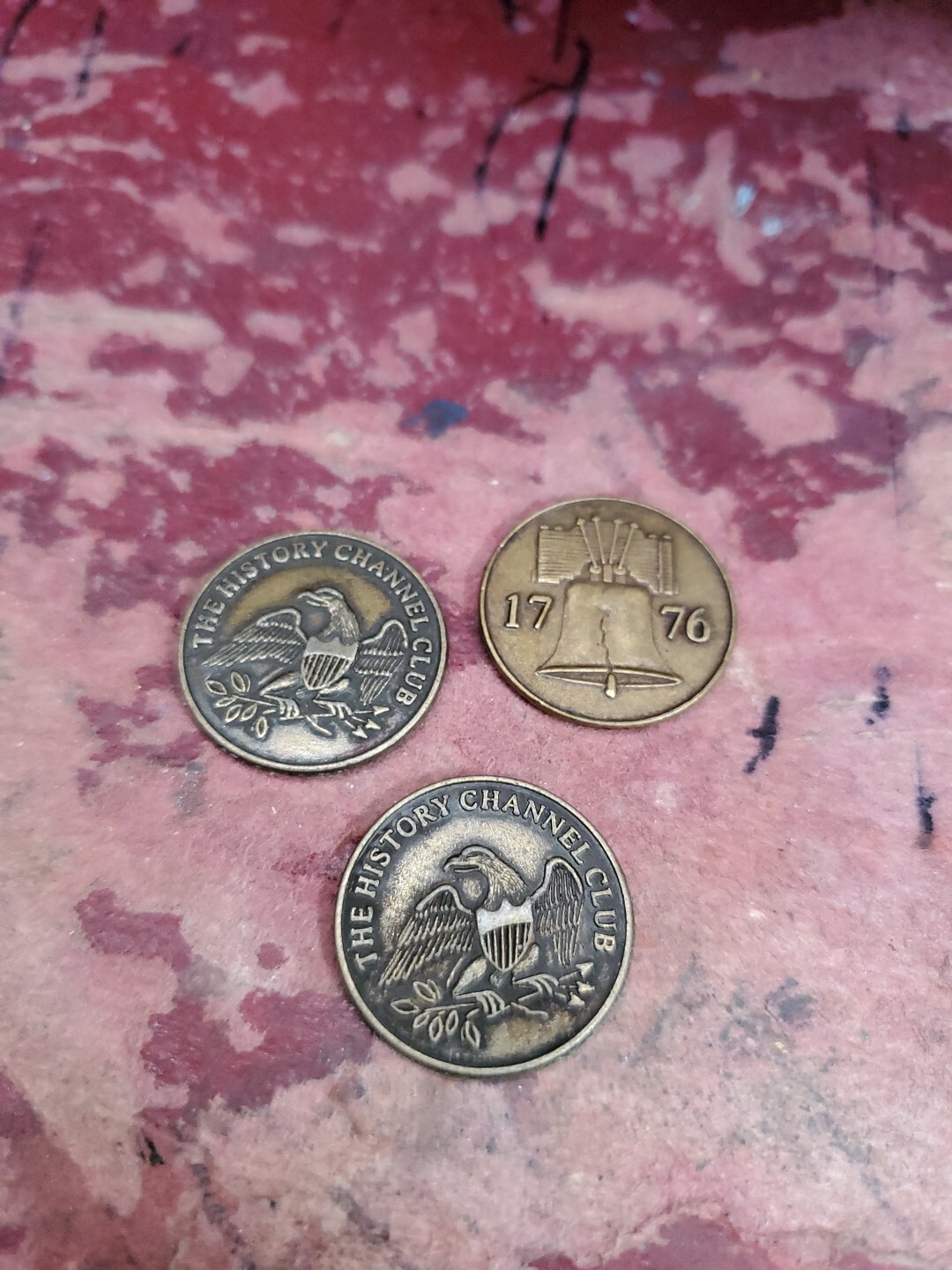 LOT OF 3 Vintage 1776 Commemorative History Channel Club Liberty Bell Coin KCW