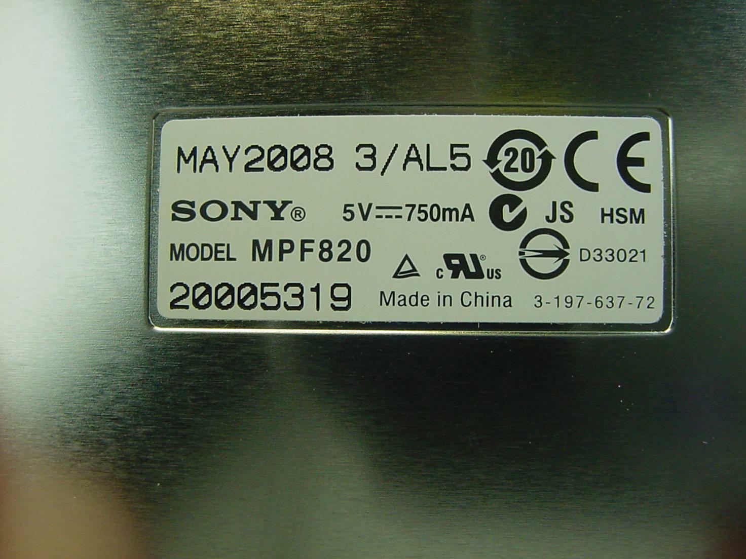 SLIMLINE MICRO FLOPPY DRIVE SONY MPF820 NEW **NOS**