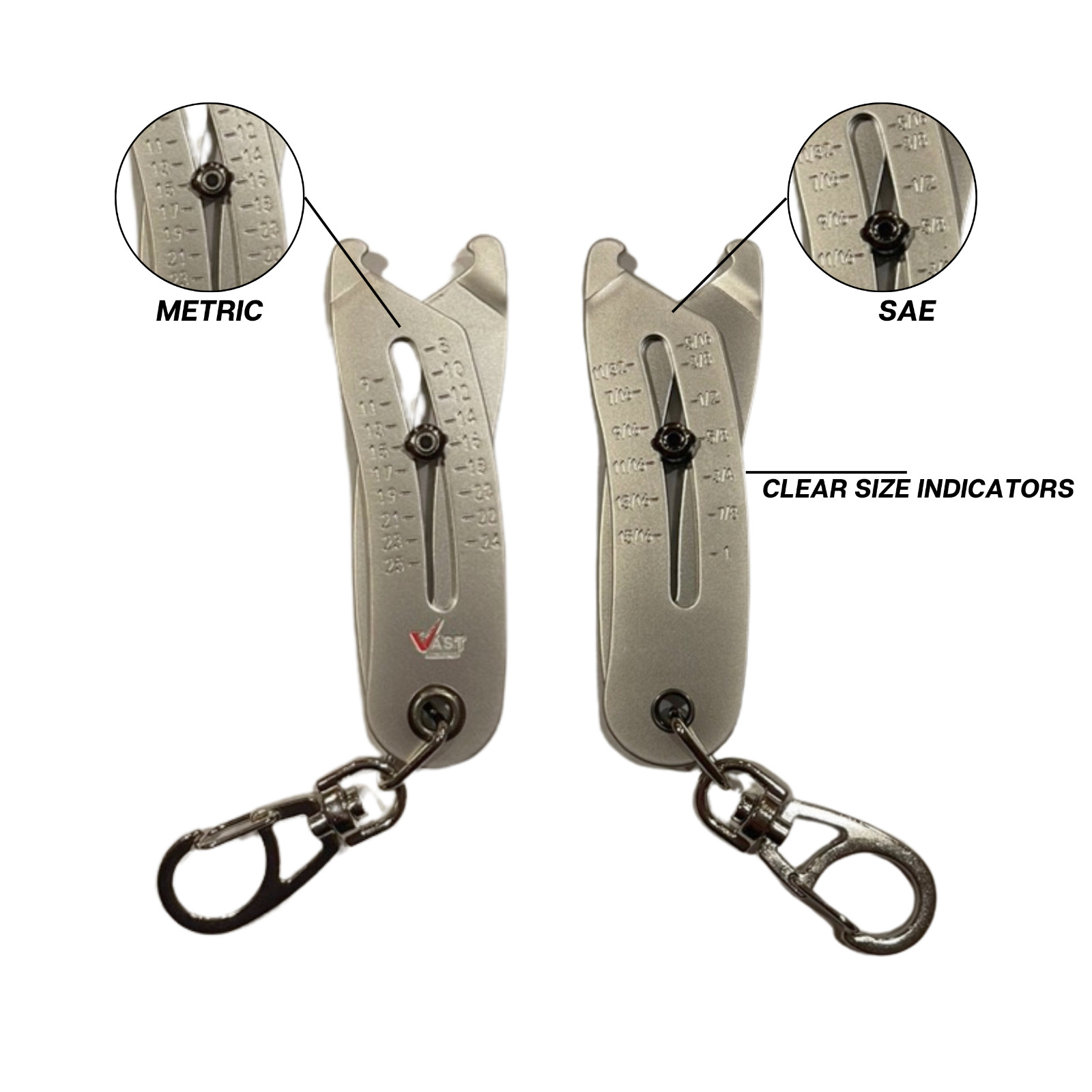 Vast Concepts Bolt Head Gauge Sizer Keychain