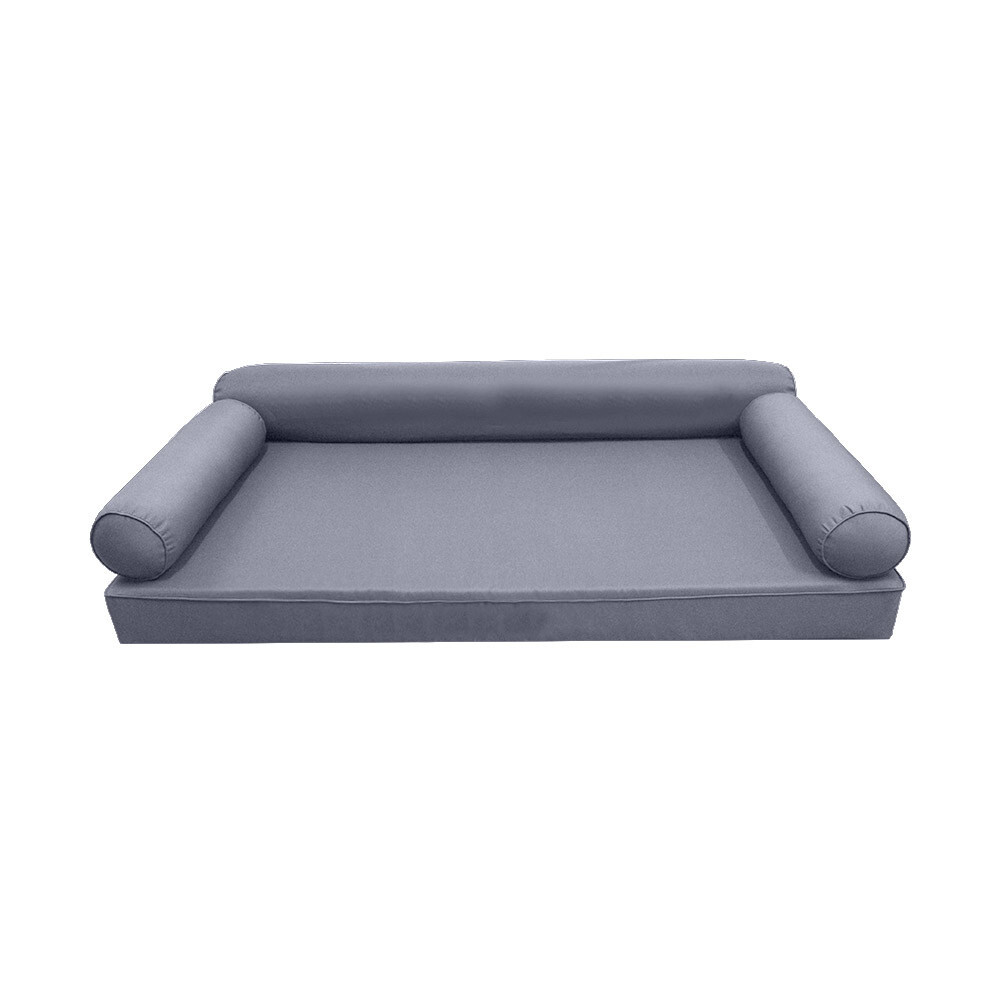|SLIPCOVER ONLY|S6 Daybed Mattress Bolster Pillow Covers Piped Trim Queen AD001