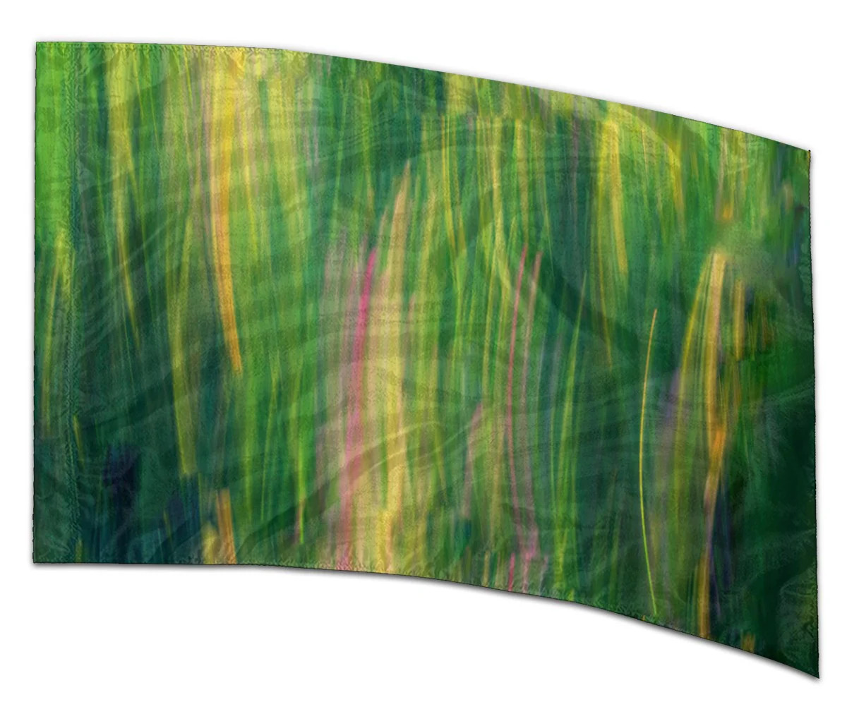 COLOR GUARD FLAGS LUSH MOTION SILKS - NEW - 36" x 54" Standard Curved