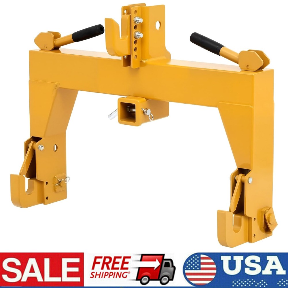 3 Point Quick Hitch For Category 1 Tractors W/2" Receiver Hitch 3000Lb Yellow US