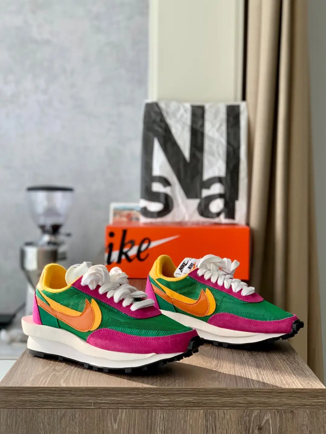 Brand New Sacai x Nike LDV Waffle Men Shoes Pine Green Purple