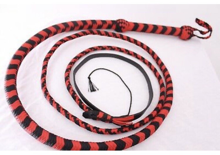 Bull whip 6 Ft Long, Heavy Duty 12 Plait Nylon Weaving Red & Black Real Whip