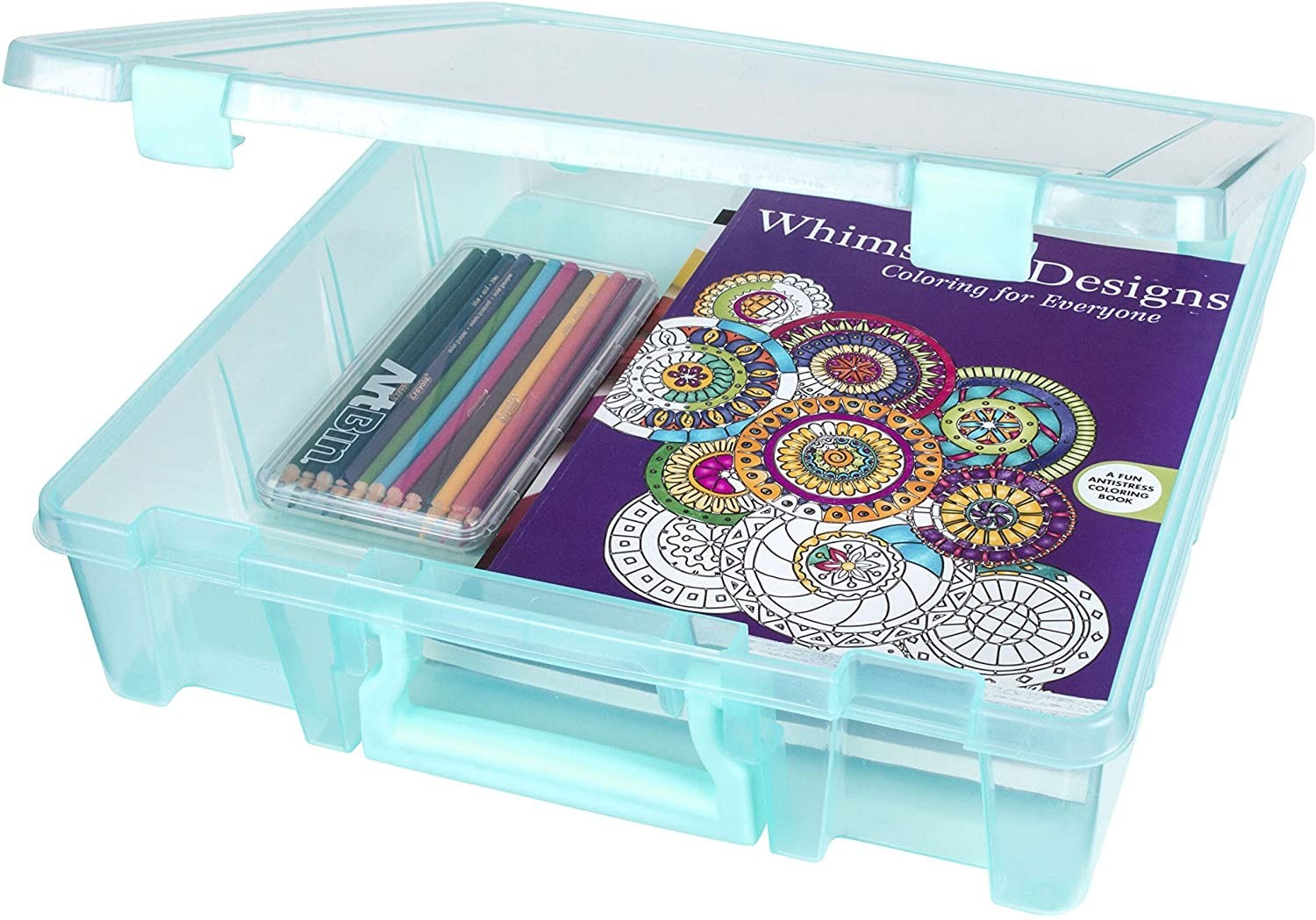 6955rj Super Satchel 1compartment Box Art Craft Organizer 1pack Translucent Mint