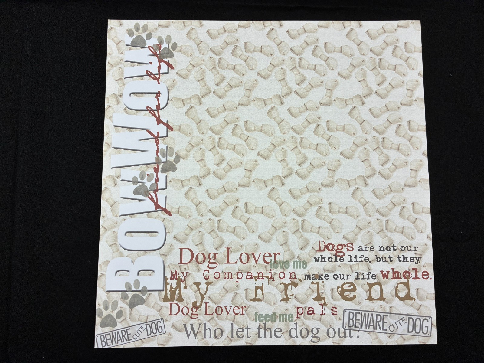 ASSORTED "DOG" SINGLE-SIDED 12 X 12 PAPERS