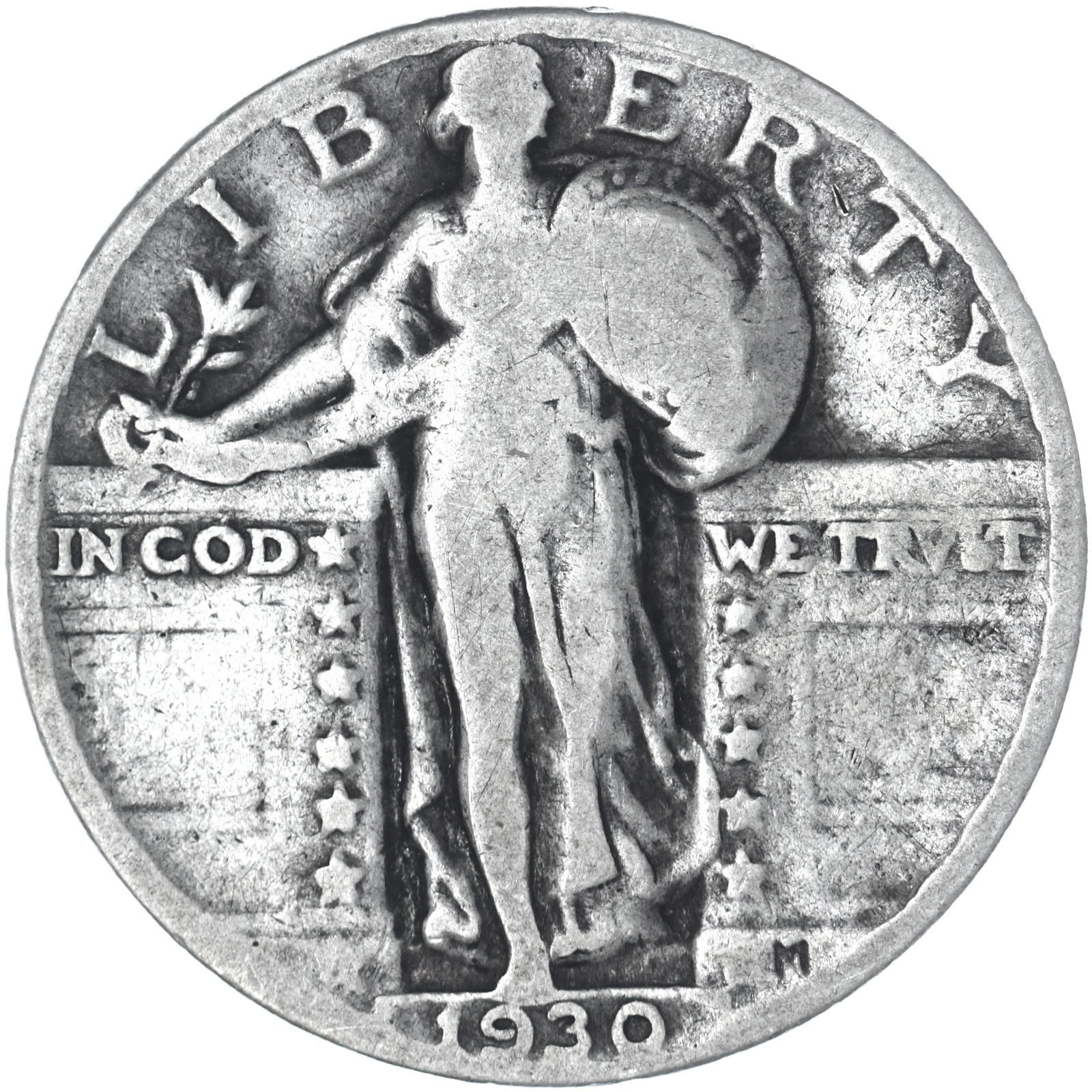 1930 (P) Standing Liberty Quarter 90% Silver Good GD