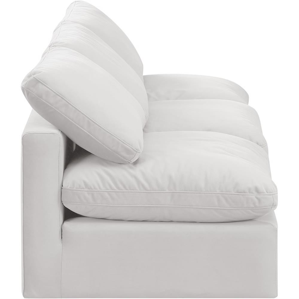 Bowery Hill Contemporary 105" Durable Velvet Modular Sofa in Cream