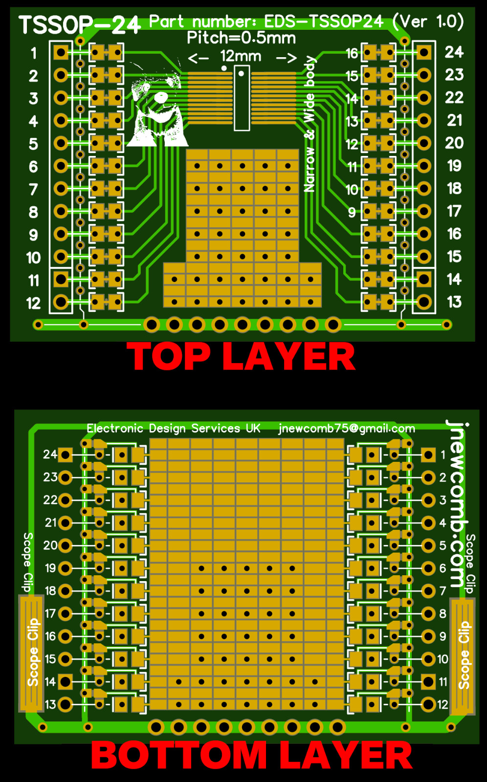 4pcs TSSOP 0.5mm VSOP VSSOP STRIPBOARD Adaptor PCB Breakout MSOP QSOP MSSOP TSOP