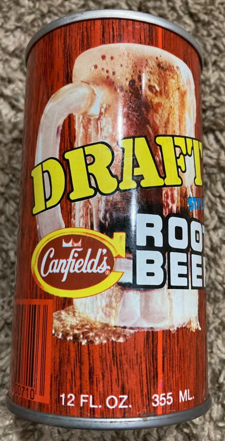 VINTAGE CANFIELD'S DRAFT ROOT BEER PULL TAB STEEL CAN
