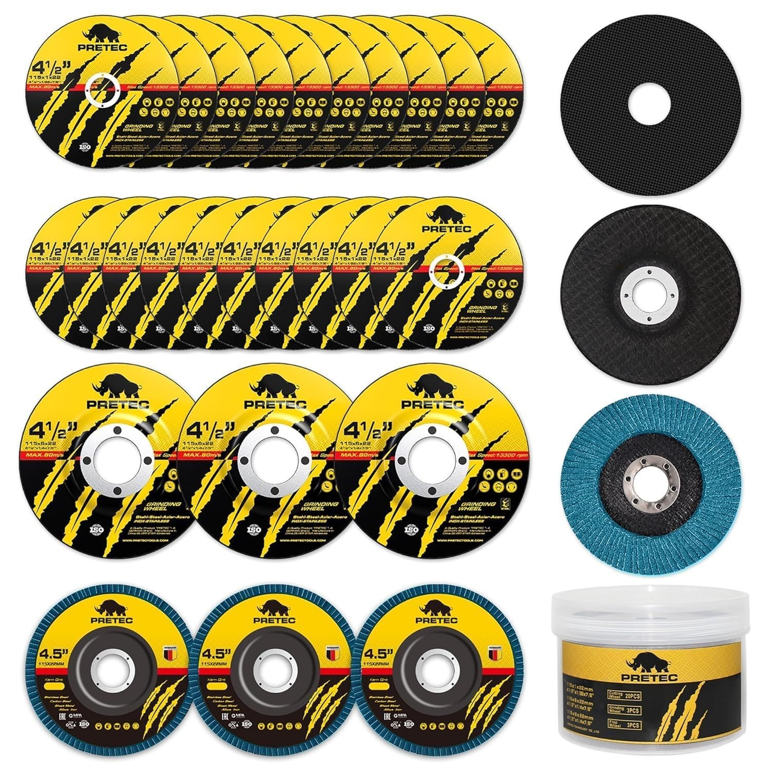 26-Pack Angle Grinder Discs 4.5'' - Durable Cutting & Grinding Solution