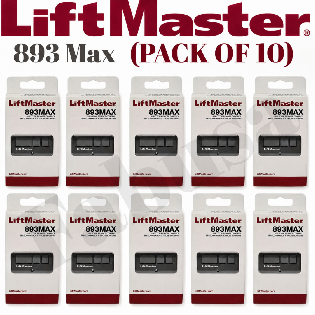 10 Pack 893MAX LiftMaster 3 Button Remote Control Garage Door Opener