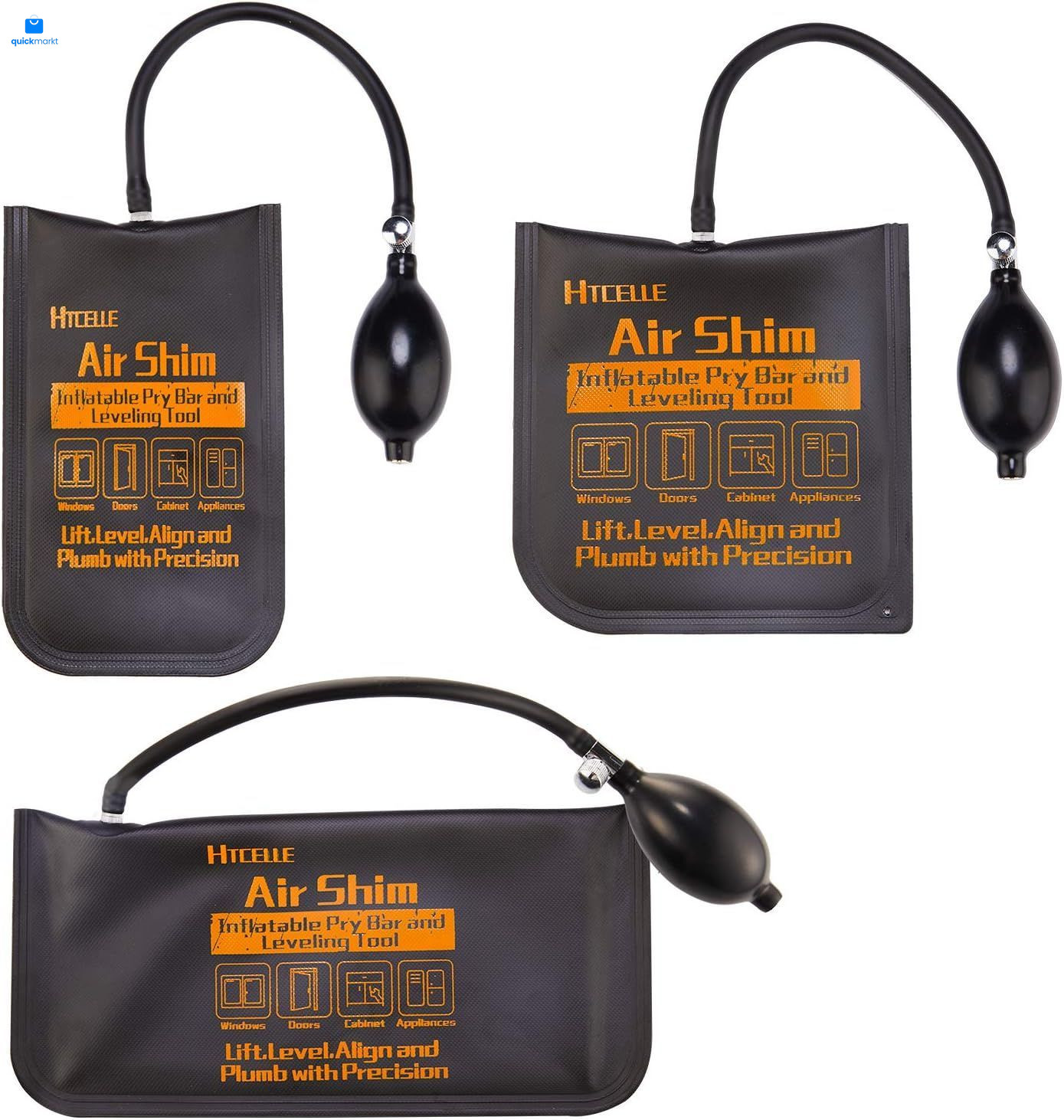 Air Wedge Bag,HTCELLE 3 Piece Commercial Grade Bag Pump 3PCS(L,M,S)