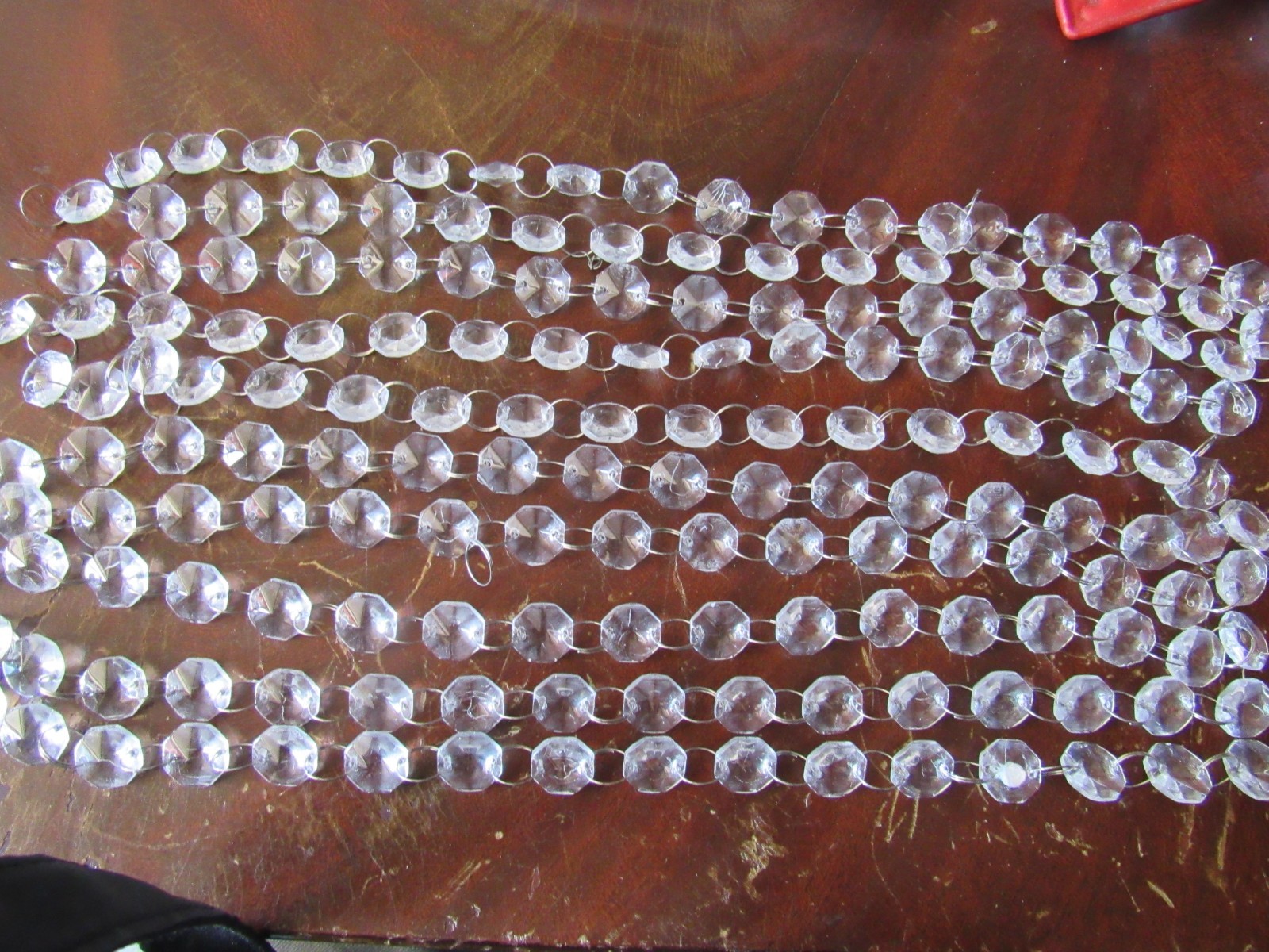 10  pieces chandelier glass prism parts Each 13" length Bead strands